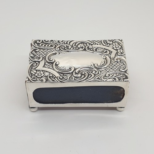 Sterling silver matchbox - silver,