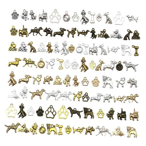 100pcs pet dog charms dangle - dog,