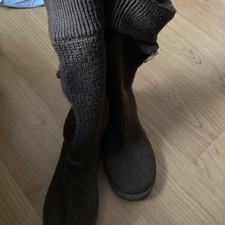 Ugg Boots Size 5 Womens Brown Classic Cardy Knitted High Buttons Shoes new