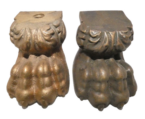 Antique brass lion paw - 2,
