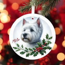Personalised West Highland White Terrier Christmas Decoration - Dog, Ornament
