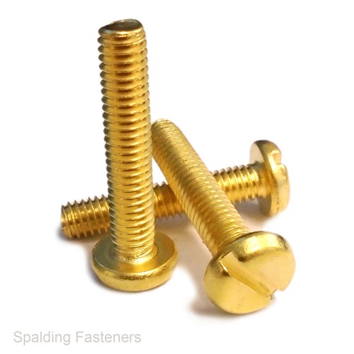 Metric brass pan slotted head - brass,