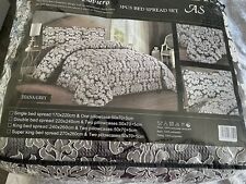 Printed 3 Piece Quilted Bedspread Comforter bed Throw Bedding and Pillows Cover