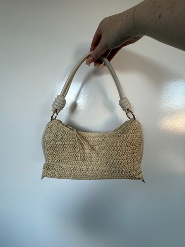Beige beach shoulder bag - beige,