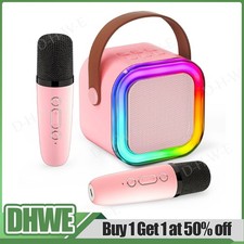 Mini Karaoke Machine, Portable Karaoke Speaker With 2 Wireless Microphones