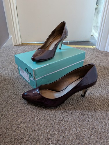 Clarks dark burgundy patent - dark,