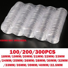Clear round coin - clear, capsules
