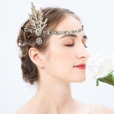 Headdress Pearl Headband Gatsby Flapper Bridal Headpiece Dress Accessories