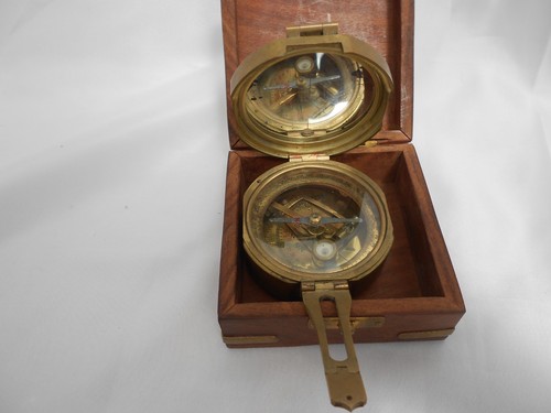 Vintage brass compass - vintage, ~