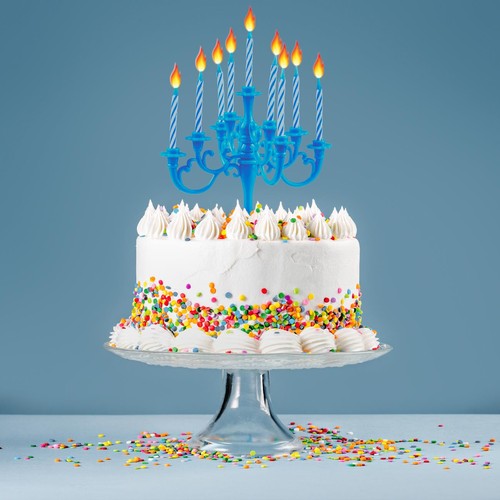 Elegant blue candelabra cake - blue,
