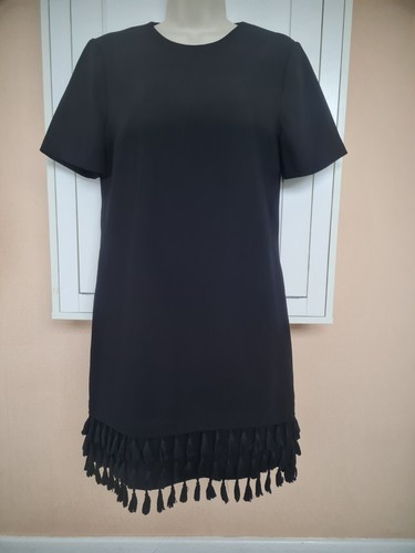 Zara black short - black, fringe