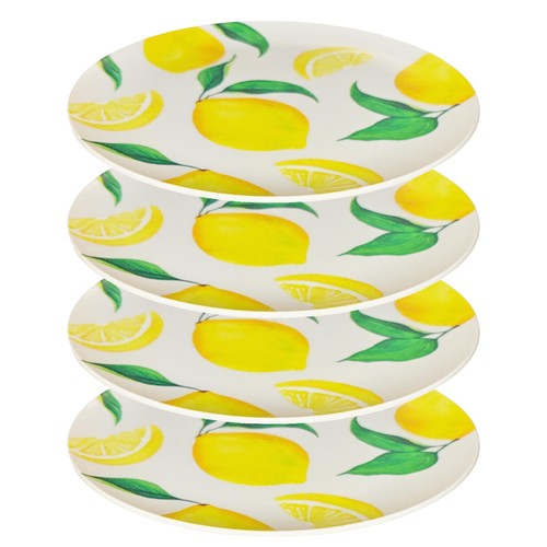 Lemon reusable plastic plates - lemon,