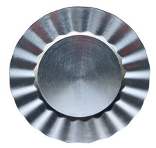 Silver Metallic Charger Plate Decorative Fluted Edge Large 30cm Melamine SILVER