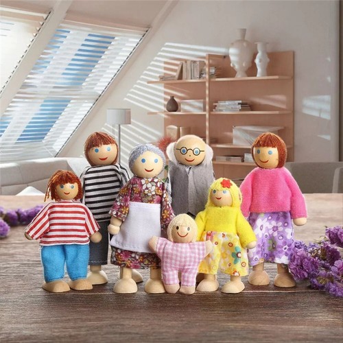 Wooden family dolls house - dolls,