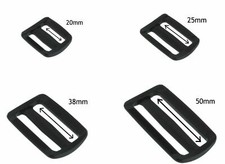 PLASTIC DELRIN 3 BAR SLIDES TRI GLIDE BUCKLES BLACK FOR WEBBING SIZE 20MM - 50MM