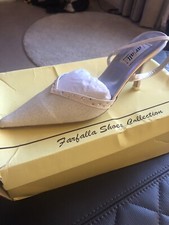 ladies shoes wedding size 3 Ivory metallic worn once