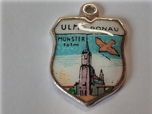 Silver travel shield charm - , ulm