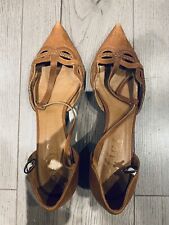 Office Tan Leather Kitten Heel Court Shoes | Size 38 | Worn Once