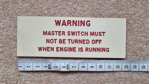 Warning master switch not off - warning,