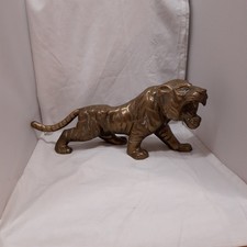 Vintage Brass Tiger Statue