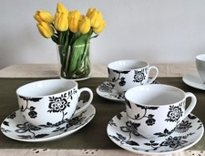 Set of 3 Black & White Floral