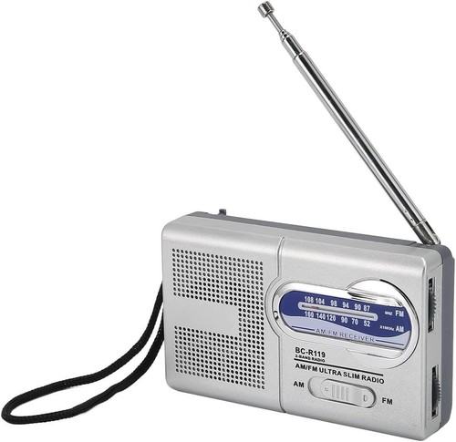 Classic silver mini radio - silver,