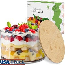 Large Trifle Bowl W/ Lid Clear