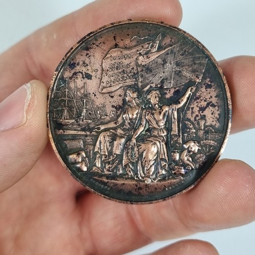 Antique bronze medal - bronze,
