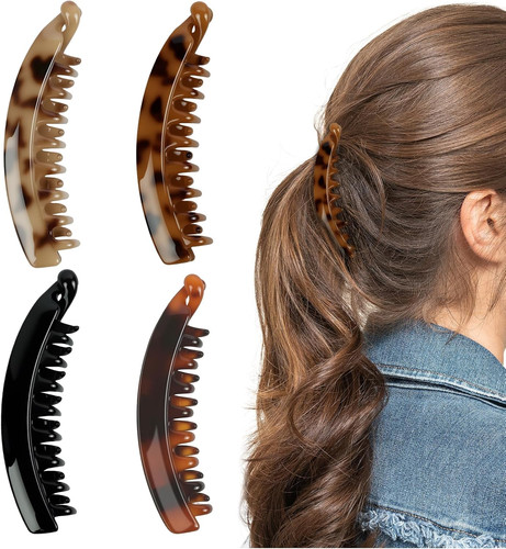 Vintage banana hair clips - hair,