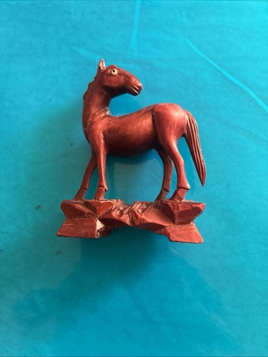 Hand carved wooden - hand, horse