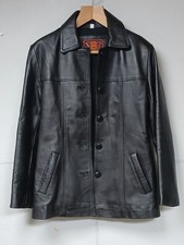 Vintage Classic Black VEI Single Breasted  Leather Jacket Size Small Size UK 12 