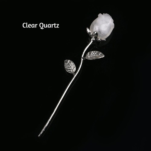 Natural crystal carved rose - crystal,