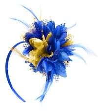 Flower Feather Hair Fascinator on Headband Wedding Royal Ascot Races Bespoke