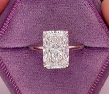 5.07Ct Radiant Cut Lab Grow Diamond Ring Gift For Engagement Real 14k White Gold