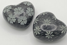 Black Stone Heart Hand Carved