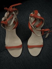 Zara Orange Leather Sandals 5