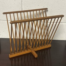 Vintage Mid-Century Wooden Magazine Rack - Danish Style 