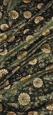 Moss Green Gold Floral Print