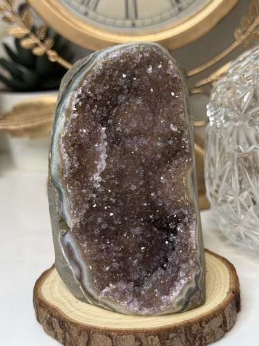 Rare smoky amethyst geode - amethyst,