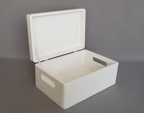 Wooden storage box white - wooden,