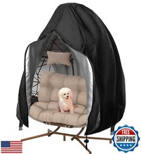 【Upgraded】Patio Egg Chair Covers with Zipper, 91 x 80 Large Wicker Egg Swing 