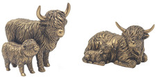 Bronze Finish Highland Cows