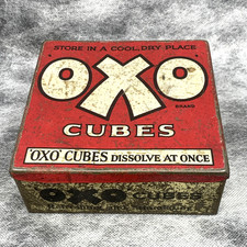 Vintage OXO Cubes Metal Tin
