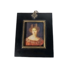 A Georgian Framed Reproduction Miniature Portrait Picture of a Young Lady