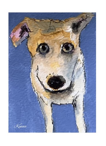 Aceo painting original dog - painting,