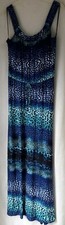 TU SAINSBURY'S SIZE 12 BLUE/GREEN ANIMAL PRINT MAXI DRESS FAB COND'N FREE P&P 
