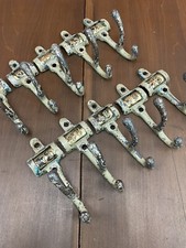 Numbered CAST IRON  HAT  & COAT HOOKS Original Vintage Antique School Cloakroom