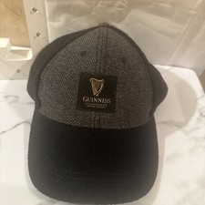 Guinness Beer Strapback Baseball Cap Hat Black Gray Felt Tweed Ireland
