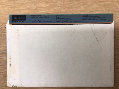 Parts microfiche set austin - microfiche,