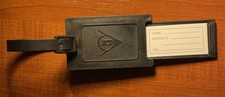 Vintage DUNLOP Black Name Tag for Luggage Bag Backpack Handbag UNUSED Kept New 